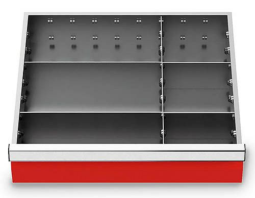 Bedrunka + Hirth lade-inzet T500 R 18-16, voor frontpaneel hoogte 100 mm, 1 x MF 400 mm. 2x TW 300 mm. 2 x TW 150 mm, 146-141-100