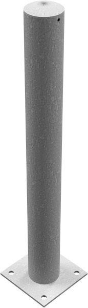 Schake afzetpaal stalen buis Ø 102 x 2,9 mm stationair, voor plugbevestiging, thermisch verzinkt, zonder oog, 491P