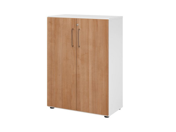 Hammerbacher kast 3OH 938T3 wit/walnoot, 80 x 42 x 110 cm, V938T3/W/N/BS