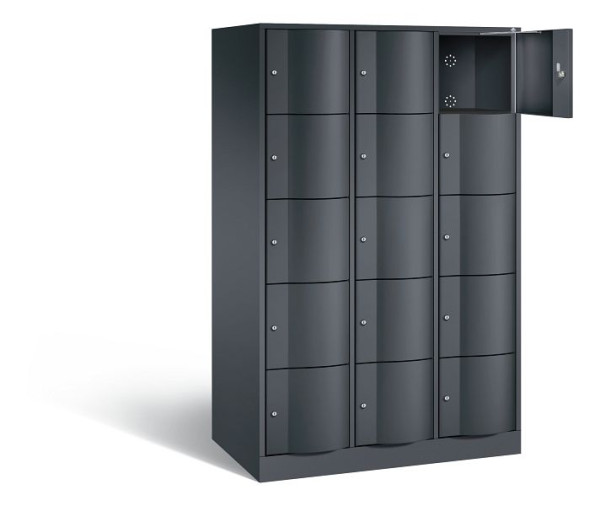 C+P XL lockerkast Resisto, H1950xB1148xD640mm, kleur: zwart-grijs, 8570-373 S10083