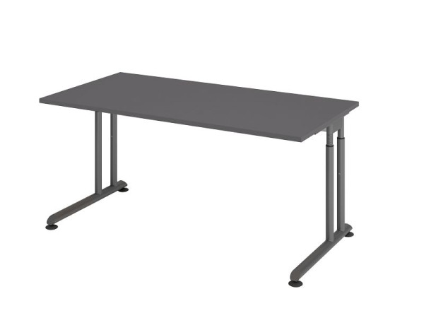 Hammerbacher bureau C-poot 160x80cm grafiet/grafiet, VZS16/G/G