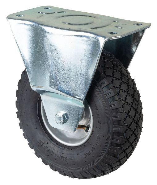BS rollen transportrol, vaste rol, wielbreedte 85 mm, wiel Ø 260 mm, draagvermogen 130 kg, zwart rubberen luchtwiel, stalen velg, rollager, L410.C90.261
