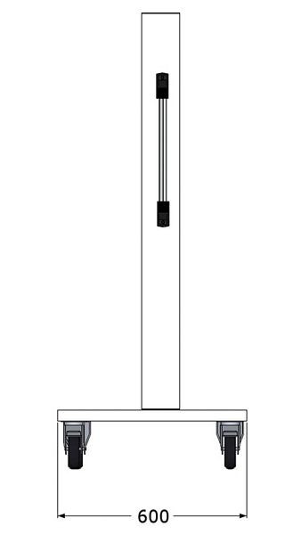 Bedrunka + Hirth Multi-Trolley 1000, leeg, met duwbeugel, 2 x bok en 2 x zwenkwielen met rem Ø 125mm, totaal draagvermogen 500 kg, 07.58.10