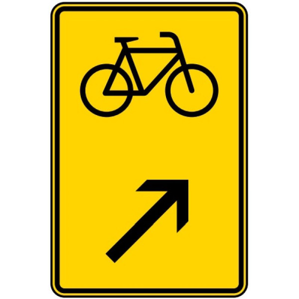 Steen HGS wegwijzer fietsverkeer rechts 422-27, 630x420mm /RA1/vlakke vorm 3mm, 422-27-113