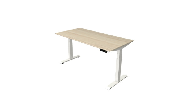 Kerkmann sta-/zittafel Move 4 nieuw 160 x 80 cm frame wit, tafelblad esdoorn, 10090650