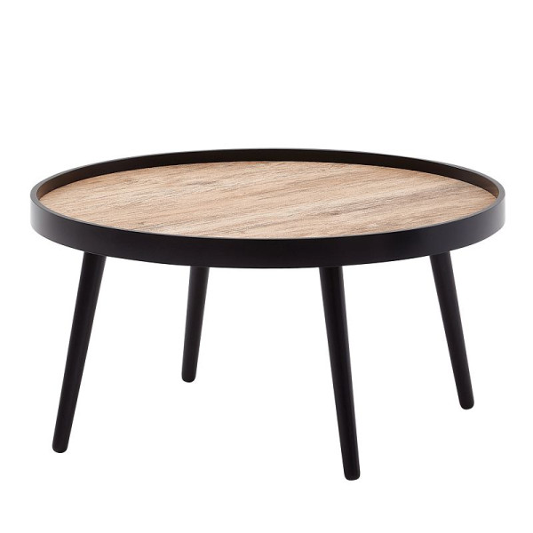 Wohnling salontafel rond 76 x 76 x 40 cm zwartbruin salontafel moderne ronde woonkamertafel salontafel woonkamertafel groot WL6.496