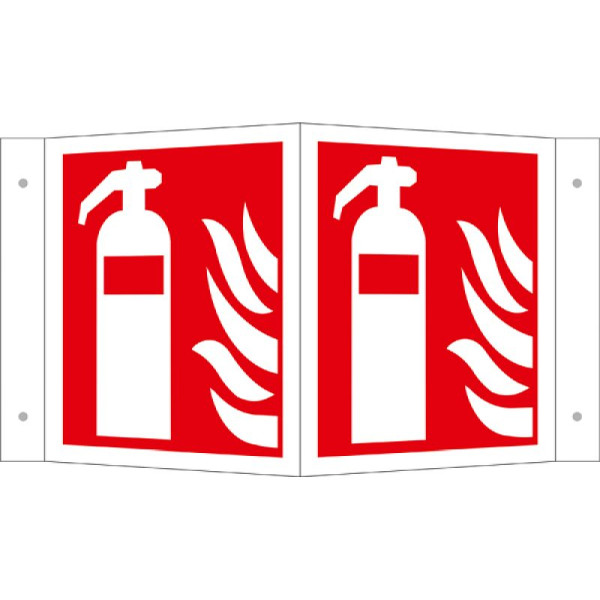 Stein HGS HGS hoek- en vlagbord, brandblusser, 300 x 300 mm / vlaggenbord, hard aluminium, niet fotoluminescerend, 51.a5037