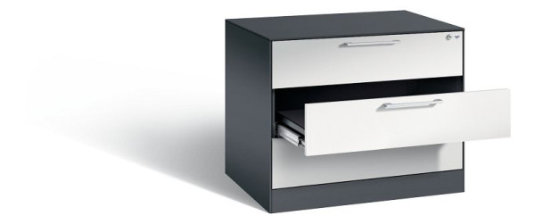C+P ladekast Asisto, H710xB800xD600mm, kleur: zwartgrijs/lichtgrijs, beugelgreep, 146273-324 S10024
