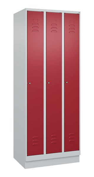 C+P luierkluis Classic PLUS, onderbouw, 3 vakken, 1950x750x500mm, 7035/3003, cilindersloten, 080020-39 S10016