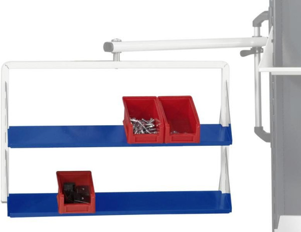 ANKE hellende plank voor basisframe; 650 x 150 mm (BxD); RAL 7035; 20 ° helling, max. 2 schuine planken per zijde; voor montage op basisframe, 960.713