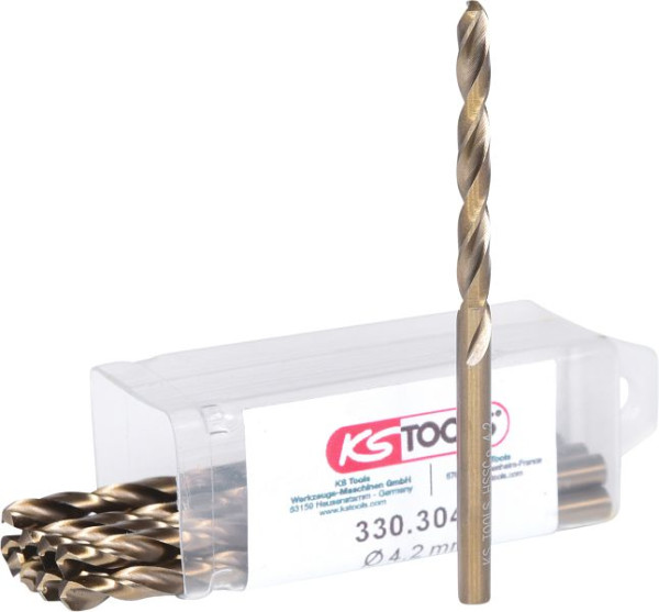 KS Tools HSS-G Co 5 spiraalboor, 4,2 mm, 10 stuks, 330.3042