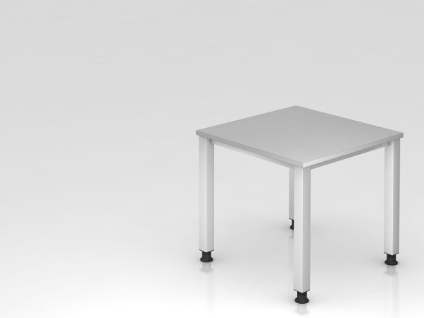 Hammerbacher Bureau 4-poots vierkant 80x80cm grijs, rechthoekige vorm, VQS08/5/S