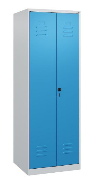 C+P Umkleidespind Classic PLUS SW, 2 Abteile, 1700x600x500mm, 7035/5012, Drehriegel, 0800027-20 S10004