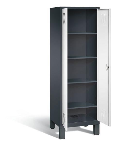 C+P washok Evolo, H1850xB610xD500mm, kleur: zwartgrijs / verkeerswit, 48212-20b S10093