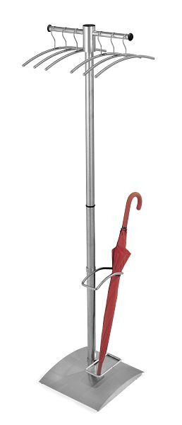Kerkmann kapstok G12, B 550 x D 370 x H 1750 mm, aluminium zilver, 30690914