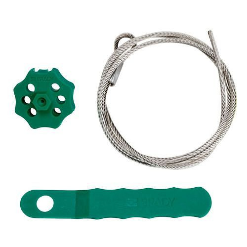 DENIOS spin-afsluitsysteem met apparaat en kabel, lengte 1,50 m, groen, 311983