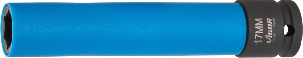 VIGOR slagmoersleuteldop, 150 mm, hol vierkant 12,5 mm (1/2 inch), buitenzeskantprofiel, 17 mm, V5930