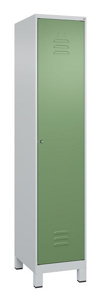 C+P luierkastje Classic PLUS met middenwand, voeten, 1950x400x500mm, 7035/6011, cilinderslot, 080010-12F S10024
