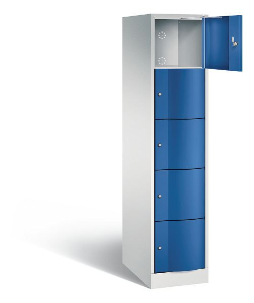 C+P XL lockerkast Resisto, H1950xB396xD640mm, kleur: lichtgrijs / gentiaanblauw, 8570-173 S10002