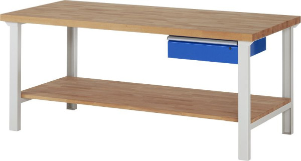RAU werkbank serie 7000 - modulair ontwerp, 1 onderlade, 2000x840x900 mm, 03-7001A7-209B4S.11