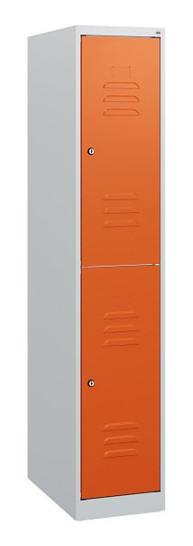 C+P Doppelstöckiger Spind Classic PLUS, 1530x300x500mm, 7035/2004, Zylinderschlösser, 0803005-10 S10031