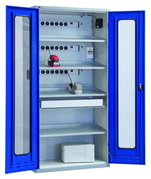 KLW batterij-oplaadkast, 2000 x 1000 x 490 mm H x B x D, 7FN-NH2000FD-AKK4XRB