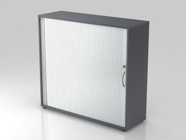 Hammerbacher rolluikkast horizontaal, 3OH 120cm gebogen handgreep grafiet/zilver, 120x40x110 cm (BxDxH), V1733S/G/S/BM