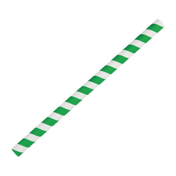Fiesta Green smoothie stro papier groen strepen 21cm, VE: 250 stuks, FB148