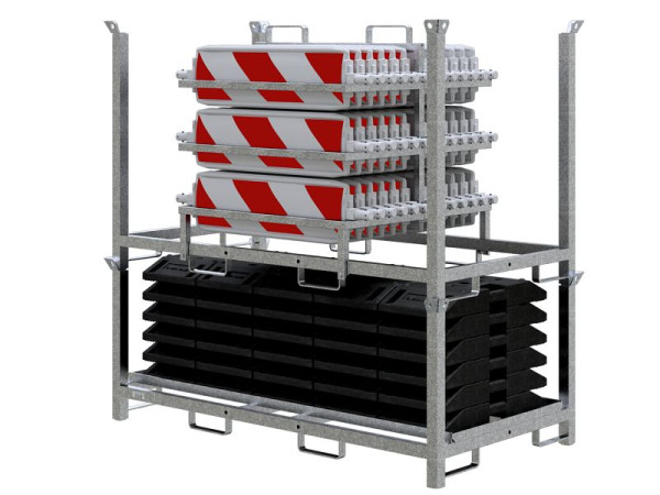 Schakenset, 1x opslag- en transportpallet, 30x grondplaten K1, 1x opslag- en transportpallet, 36x kunststof zwaailicht type 60, folie type RA2/B, 36055/2-SET2