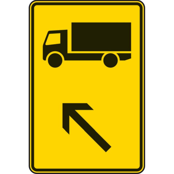Stenen HGS wegwijzer voor voertuigen met een toegestane totale massa van meer dan 3,5 t (plaats links) nr. 422-11, 900x600mm /RA2/vlakke vorm 3mm, 422-11-223