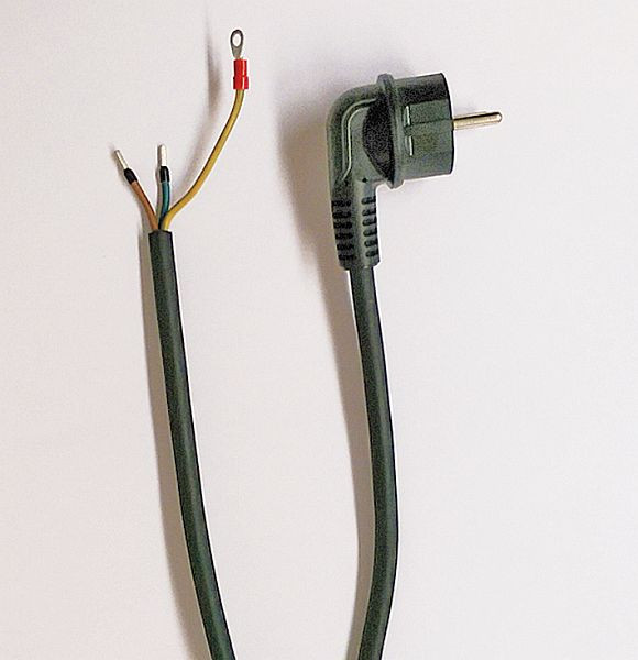 Schultze aansluitkabel 3x1,5 voor RiR H07RN-F3G 1,5 mm, lengte 3 m, met haakse stekker, gemonteerd, KA3M3X15