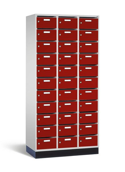 C+P verdeelkast Intro, H1950xW920xD490mm, kleur: lichtgrijs/robijnrood, 8170-311 S10004