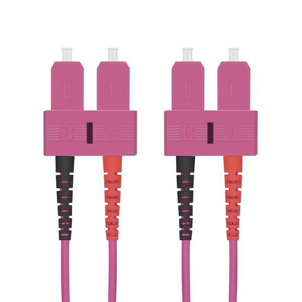 Helos glasvezel patchkabel SC/SC Duplex50/125µm OM4 heide violet 1,0m, 115817