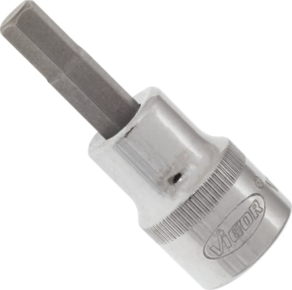VIGOR-schroevendraaierbit, hol vierkant 10 mm (3/8 inch), binnenzeskantprofiel, 6 mm, lengte: 49 mm, voor handbediening, V2282N