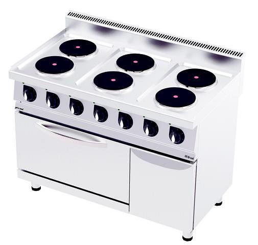 gel-o-mat Elektrischer Herd mit Backofen 19,1 Kw, GO Cook 700, 6 Kochplatten, COF1270E