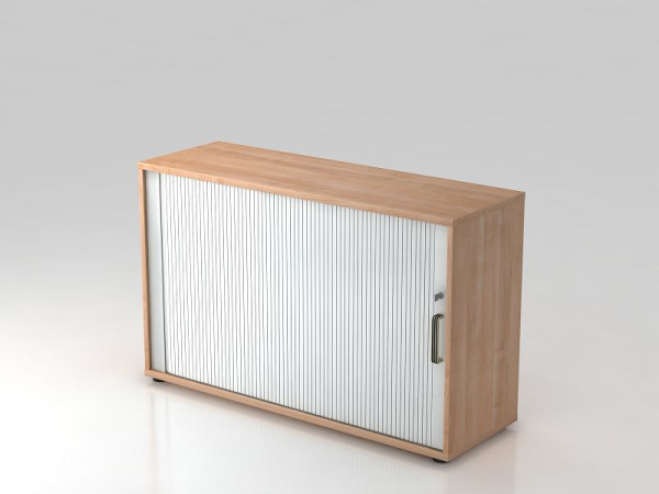 Hammerbacher rolluikkast horizontaal, 2OH 120cm strookgreep walnoot/zilver, 120x40x74,8 cm (BxDxH), V1732S/N/S/SG