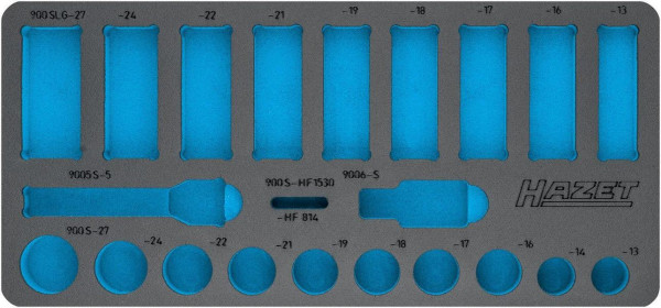 Hazet 2-componenten zachtschuim inleg, 2-componenten zachtschuim inleg, leeg voor 900 S Afmetingen / lengte: 435 mm x 205 mm, 163-405L