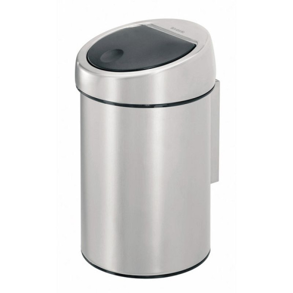 Stein HGS HGS afvalbak -Touch Bin- Brabantia, 3 liter van RVS, met touch deksel, voor wandmontage, 16211