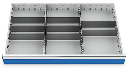 Bedrunka + Hirth lade-indeling R 36-24 met metalen indeling voor front 200/300 mm, afmetingen in mm (BxD): 900 x 600, 166BLH200A