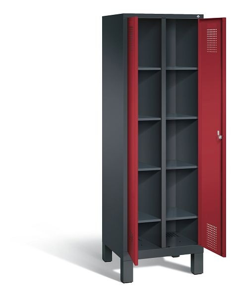 C+P washok Evolo, H1850xW610xD500mm, kleur: zwartgrijs/robijnrood, 48012-20B S10017