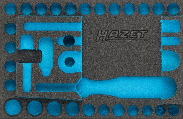 Hazet 2-componenten zachtschuiminleg, voor 854-1, afmetingen/lengte: 172 mm x 114 mm Organisatiesysteem maat: 1/9 (172 x 114 mm), 163-338L