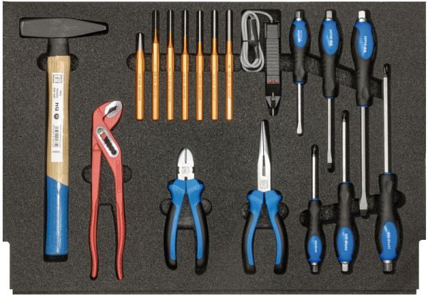 SW-Stahl werkplaatswagen assortiment, hamer, tang, schroevendraaier, 18-delig, Z3000-16