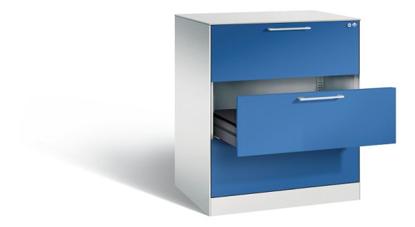 C+P archiefkast Asisto, H1010xB800xD600mm, kleur: lichtgrijs / gentiaanblauw, beugelgreep, 146243-322 S10045