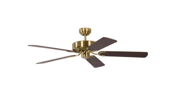 Pepeo plafondventilator Potkuri messing/walnoot mat 132 cm met trekketting, 13332010132v1