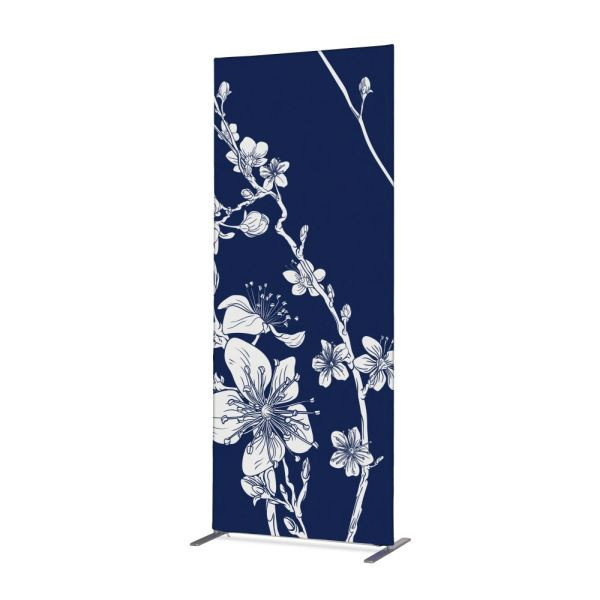 Showdown Displays Textiel Kamerverdeler Decoratie 85-200 Abstract Japans Kersenbloesem Blauw, ZBSLIM085-200-DSI8