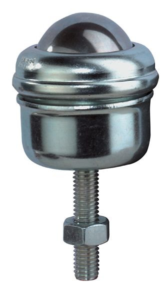 BS rollen kogelrol, draagvermogen 55 kg, dw 25 mm, behuizing staal verzinkt, RVS, kogels staal/nylon/RVS, verpakking: 2 stuks, E39.025