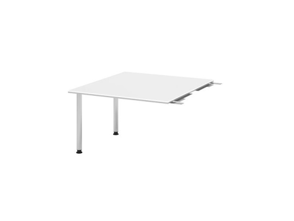 Hammerbacher tussenplaat VKT, kleur tafelblad: wit, plaat: 1200 x 1300 x 25 mm, ronde buisvoet chroom, werkhoogte: 720 - 740 mm, VKT12C/W/C