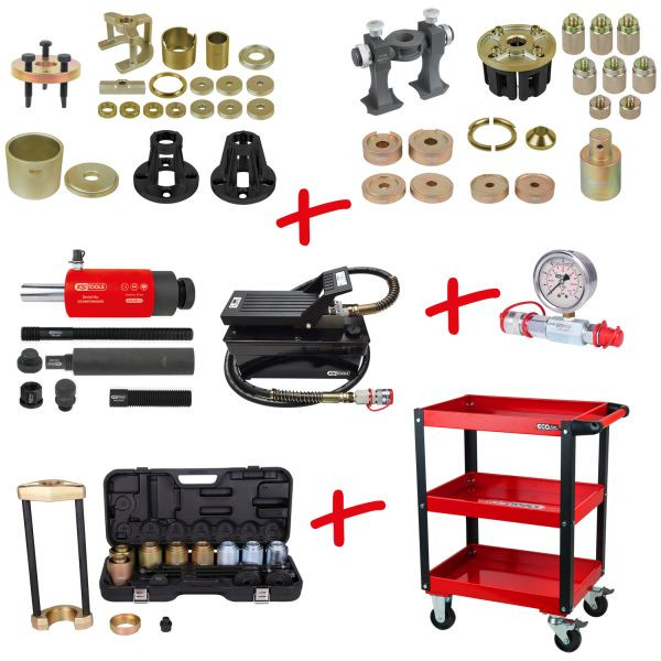 KS Tools Universele wiellager montage- en demontageset met servicewagen, 110-delig, 440.3110