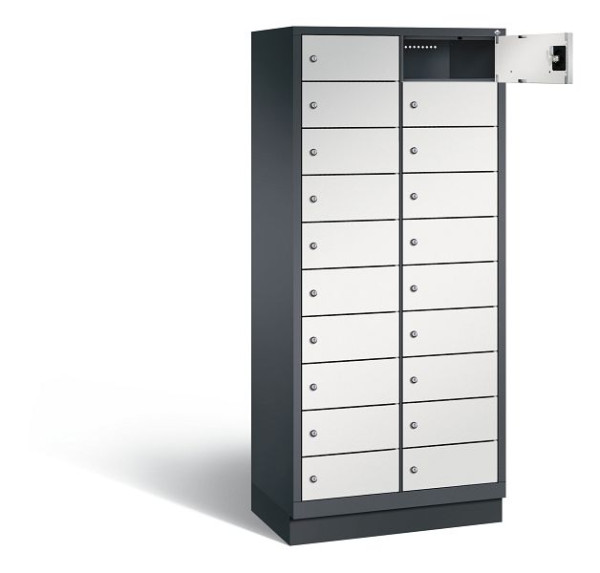 C+P lockerkast Evolo, H1800xW810xD500mm, kleur: zwartgrijs/lichtgrijs, 48020-2210 S10021