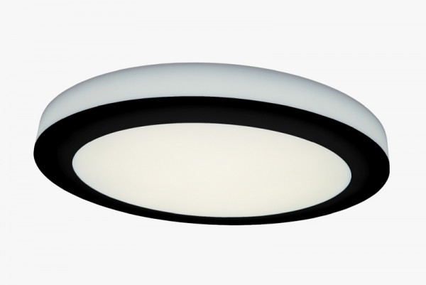 rutec Projekt ASCAR wand- en plafondlamp Aan/Uit, diameter 620mm, H70mm, 230V, 55W, IP20, 4000K, CRI80 - zwart, PBE110